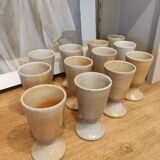 Ensemble de 12 mazagrans en grès vintage