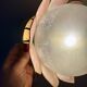 Vintage pink mother-of-pearl wall lamp with frosted glass globe