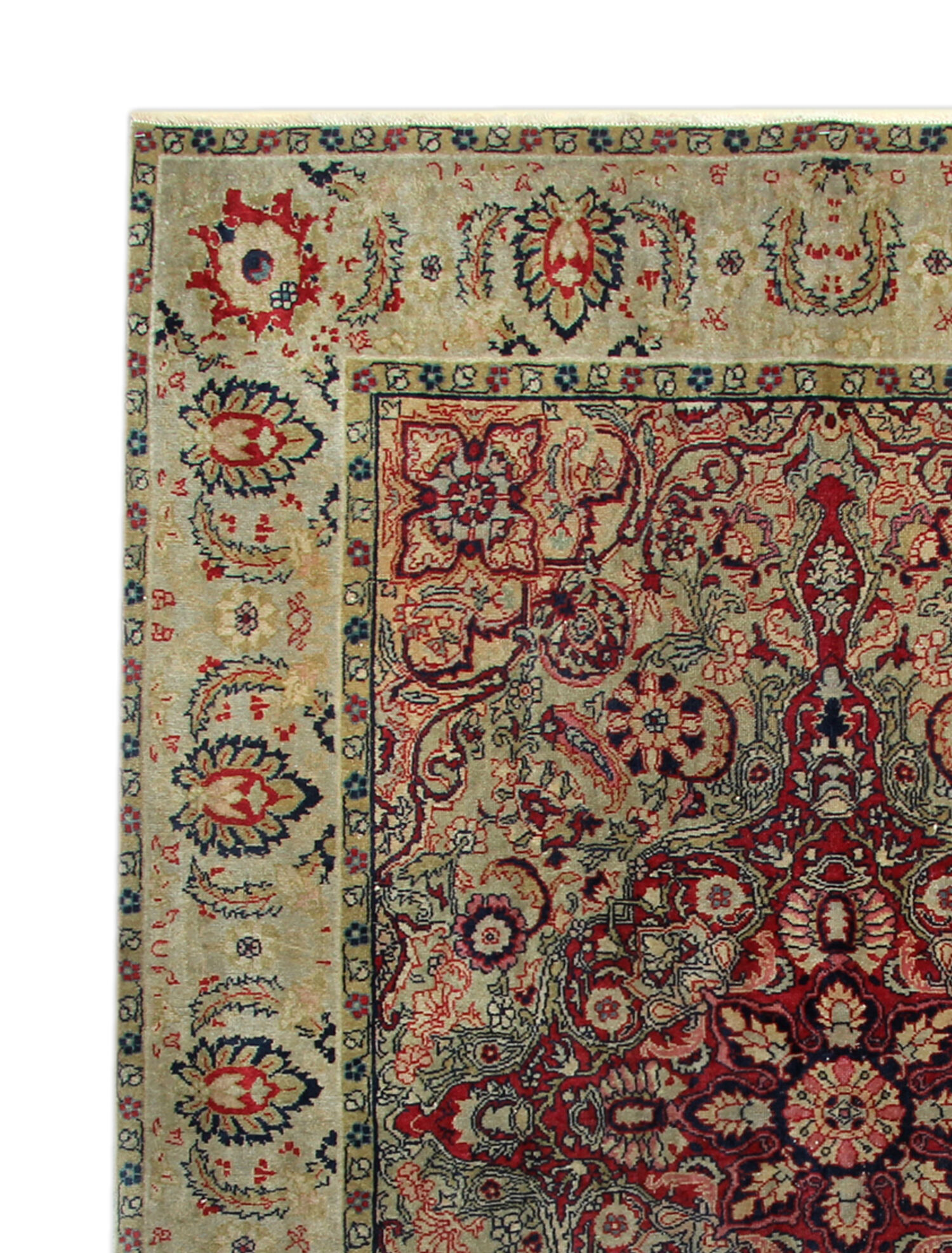 Handwoven antique persian carpet traditional wool area rug- 174x132cm