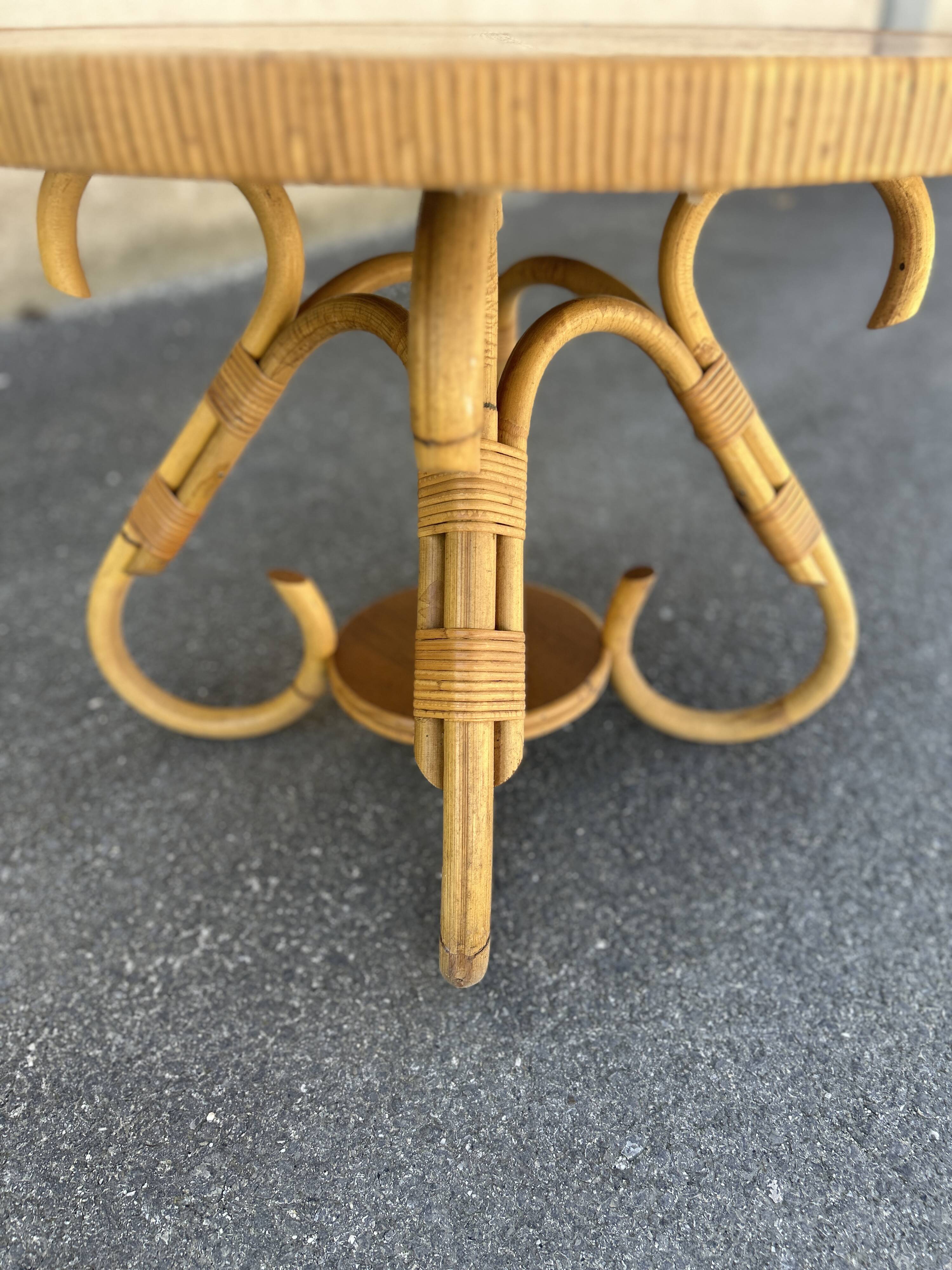 Bamboo side table, Italy 1960