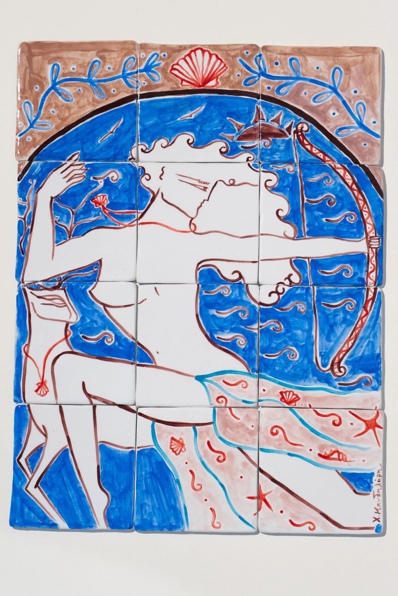La Chasseresse - Peinture en mosaïque 39 cm x 52 cm
