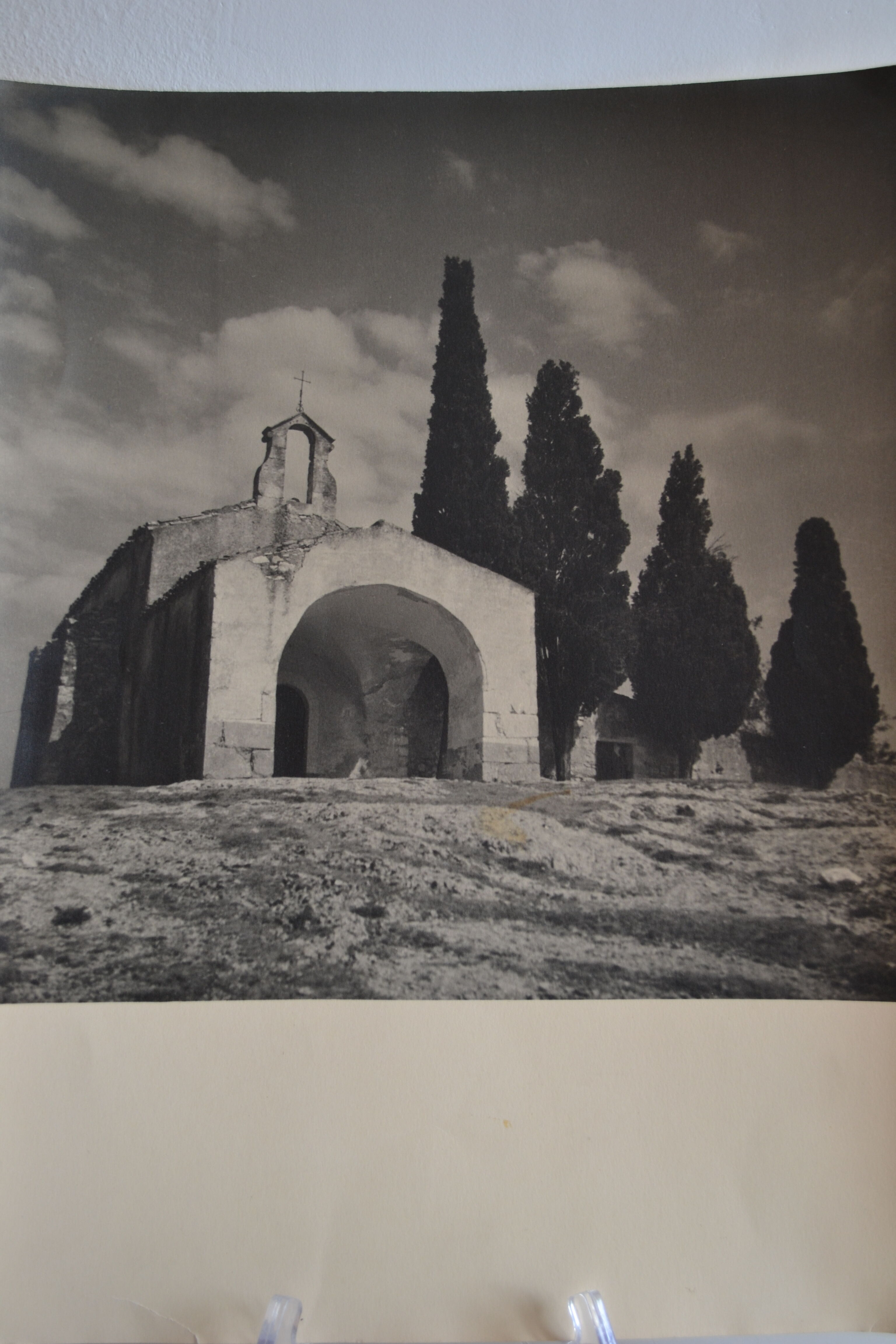 Silver photo mediterranean romanesque church circa 1970