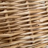 Wicker lyre side table