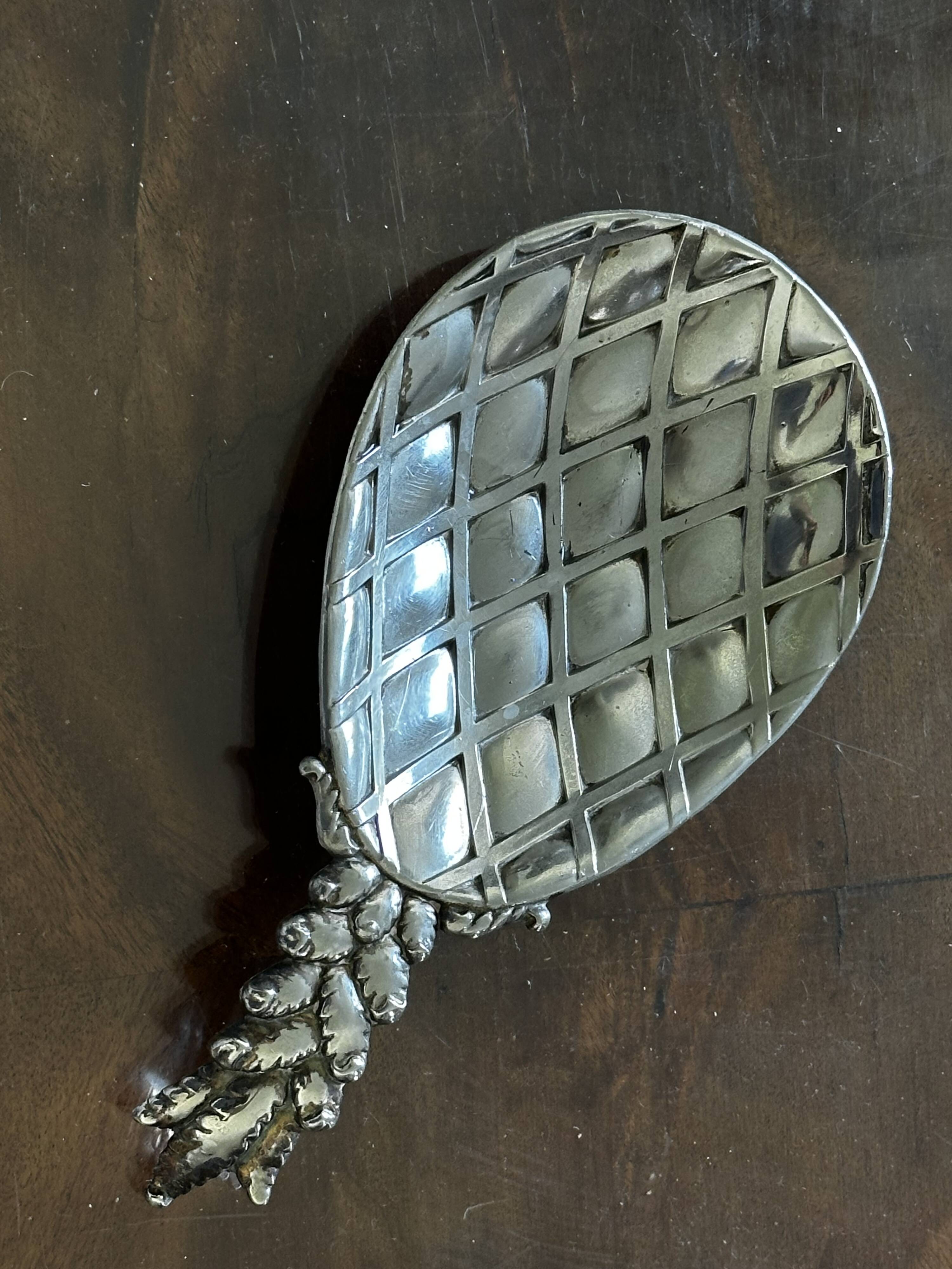 Silver-plated metal pineapple trinket tray, 1970