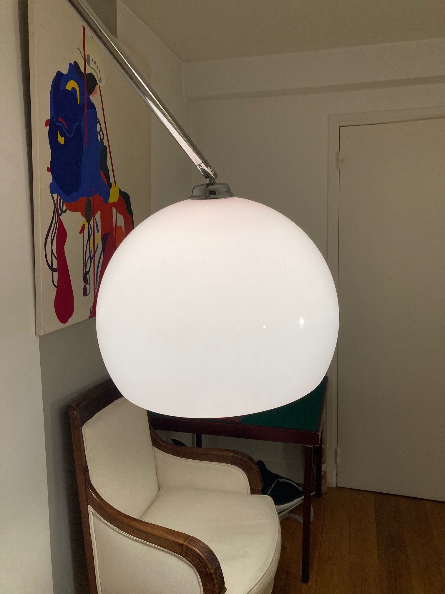 Ball lamp with marble foot