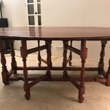 Welsh yew table inlaid with ebony and burl