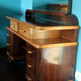 Veneer Rosewood and Maple Vanity with Bakelite Handles
