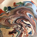 Glazed ceramic plate signed