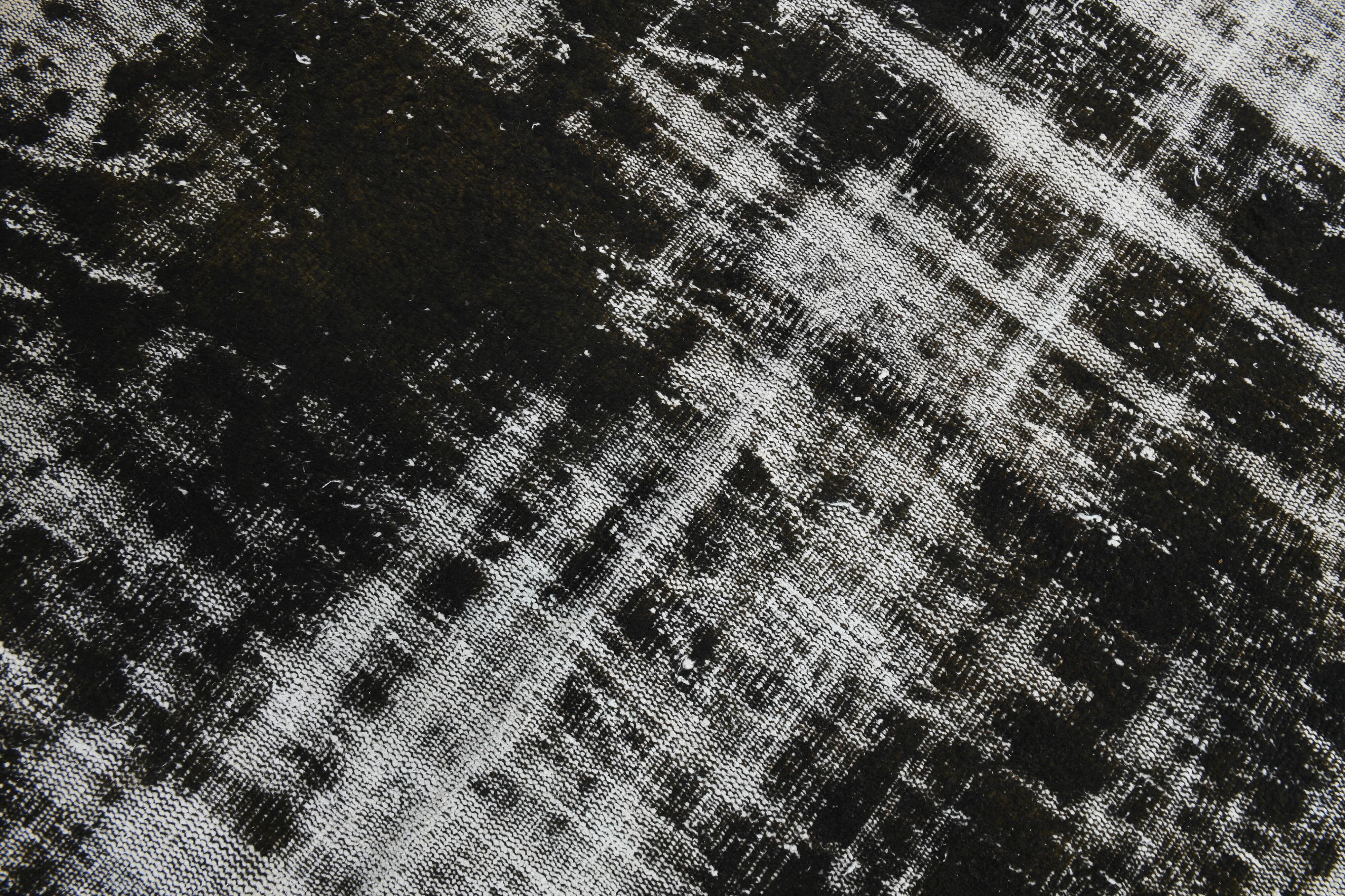 Black & gray antique handmade Turkish rug 259x175cm