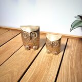 Pair brass owls
