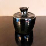 Black ceramic vase