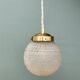 Vintage art deco frosted glass globe pendant light