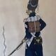 Paintings xix° portraits miltaire gouache uniform on ingres paper (cf. hergé)