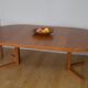 Round table with 2 teak extensions by J. Mortensen, Scandinavian edition Heltborg