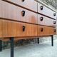 Vintage teak sideboard, large antique chest of drawers.