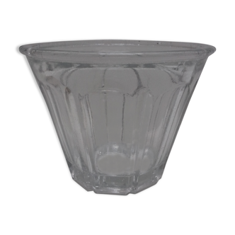 Old flared jam jar in moulded glass