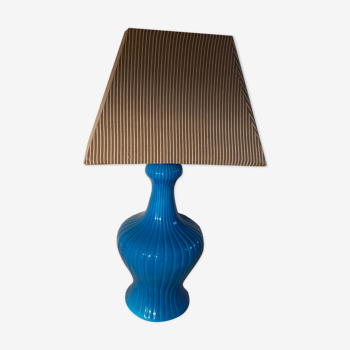 Lampe céramique bleu