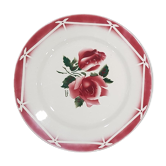 Flat plate Digoin Sarreguemines model Cibon red