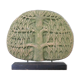 Stone tree sculpture, wooden base, 70s