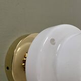 Vintage globe wall lamp in white opaline