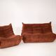 Togo set 2- seater sofa and armchair in brown Corduroy