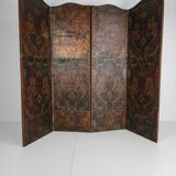 Late 18th-century Belgian embossed leather folding screen – after Daniel Marot