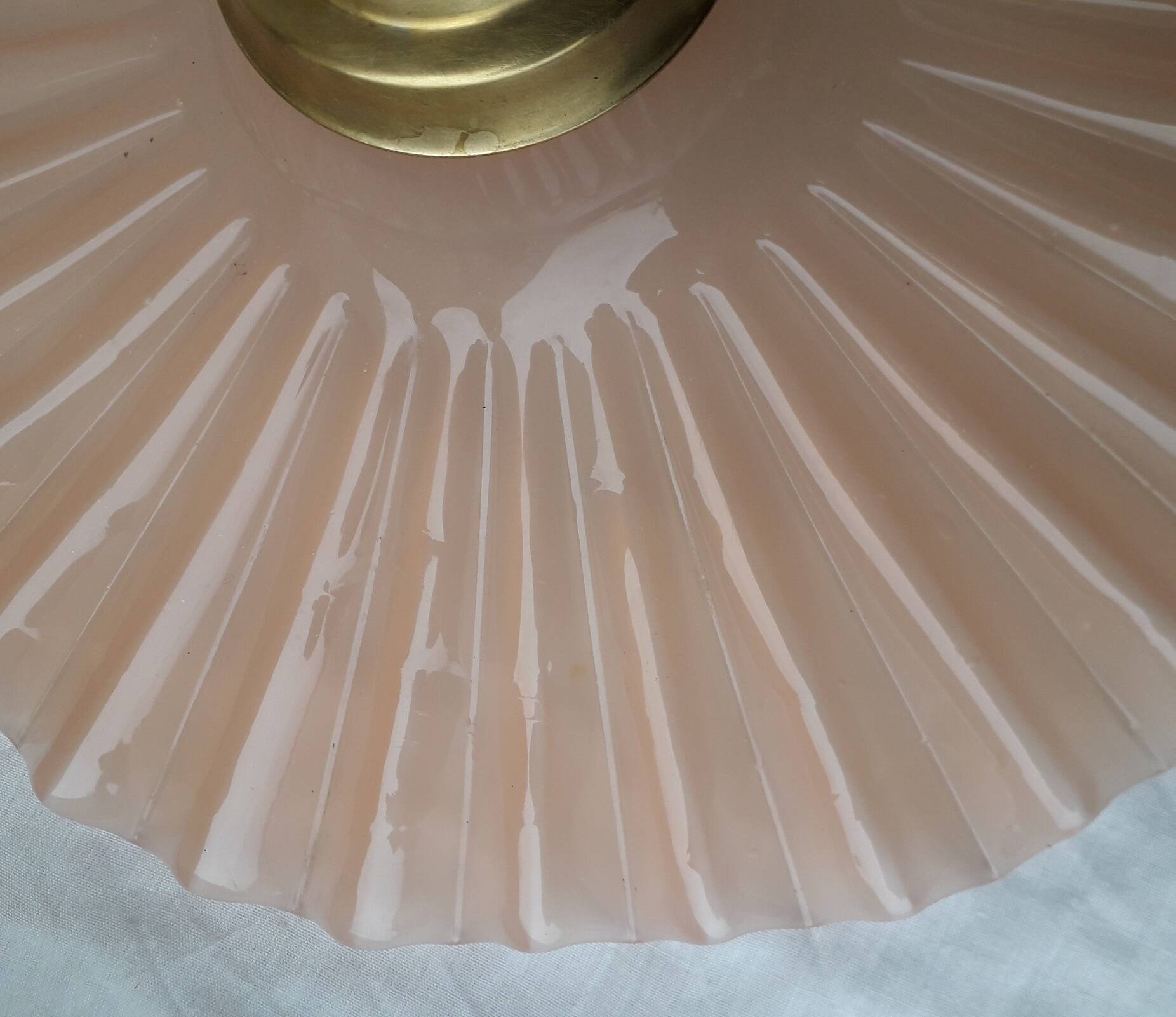 Pink glass pendant light