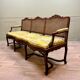 Bench Sofa In Cane Walnut From Regency Period XVIII Eme Century