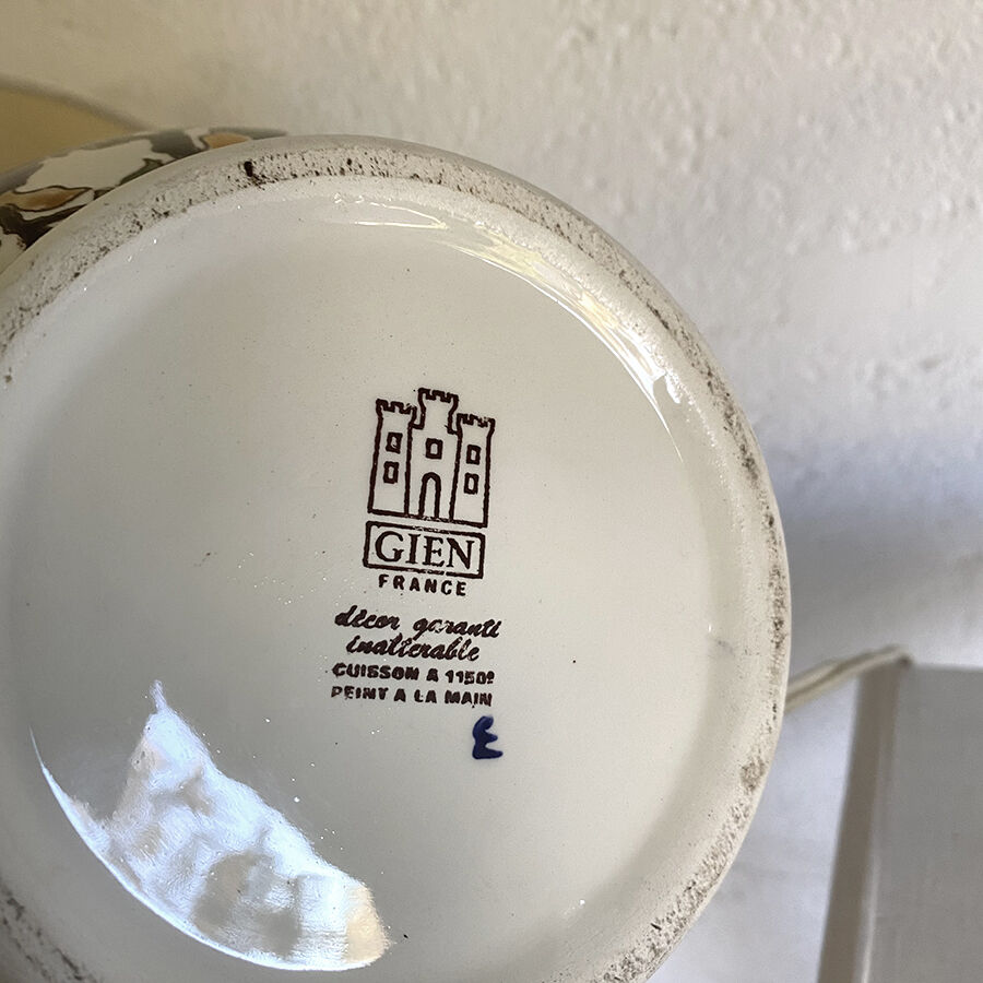 70's vintage Gien earthenware lamp
