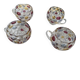 Set of 3 vintage punch cups (+ 1 free) made of blown glass with cabochon.
