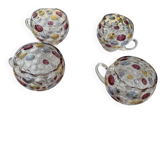 Lot de 3 tasses à punch vintage (+ 1 offerte) en verre soufflé à caboc
