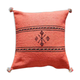 Coussin berbère orange fait main en coton
