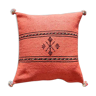 Handmade orange Berber cotton cushion