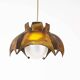Original Italian torch cut brutalist brass chandelier