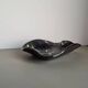 French ceramic bowl, lava glaze, black and green.