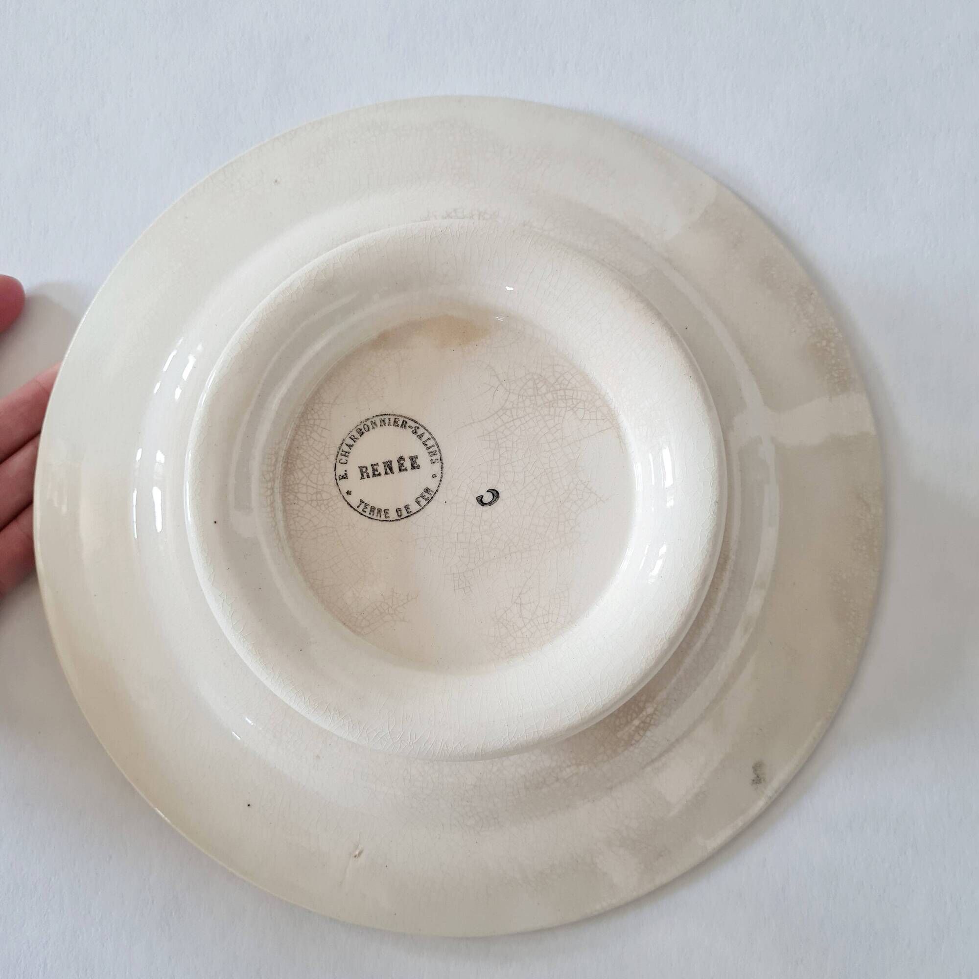Compotier / Coupe sur pied ancienne en Terre de Fer – Modèle "Renée" Salins