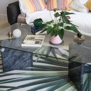 Ikea marble and glass coffee table 1980