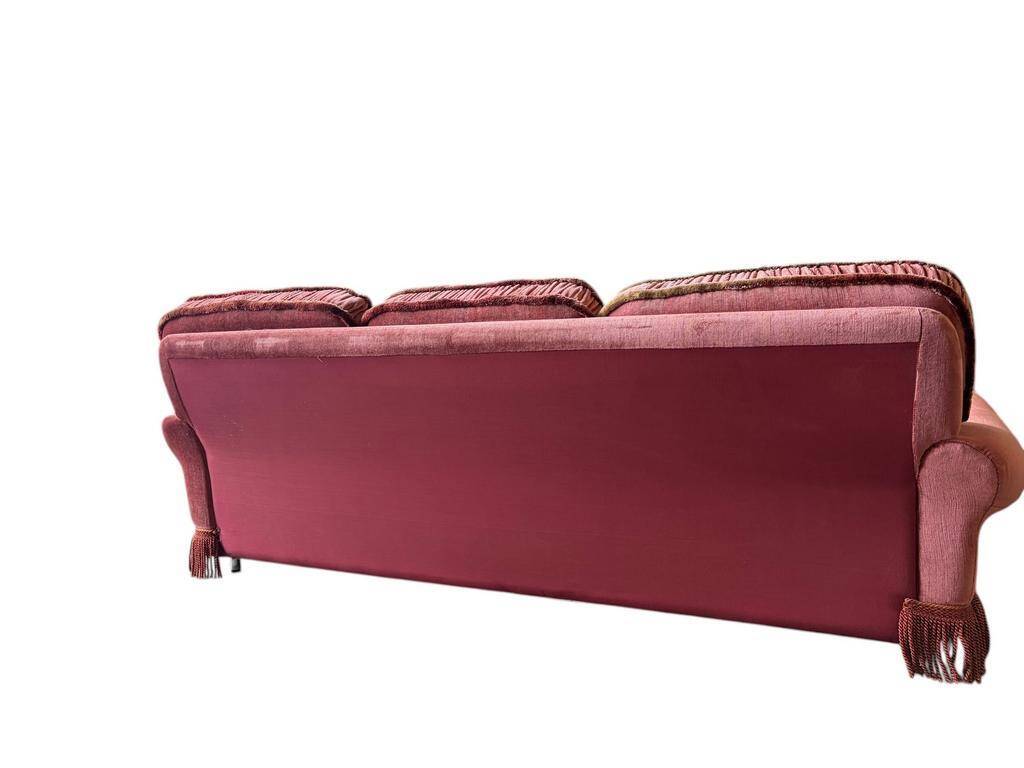 Vintage old rose canapé / armchair with fringes