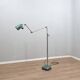 Lampe de sol industrielle ajustable des années 1960 vert martelé