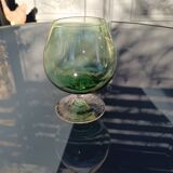 Set of 10 colored stemmed glasses