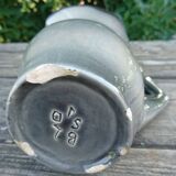 Pichet vase in earthenware of Blois Glazed Color Gray and Bordeaux