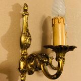 Louis XV Style double wall light in gilded bronze from the 20th century.