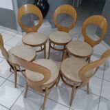 Suite of 6 chairs Bistrot Baumann Model Seagull 1987