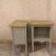 Pair of restored antique bedside tables painted in verdigris.