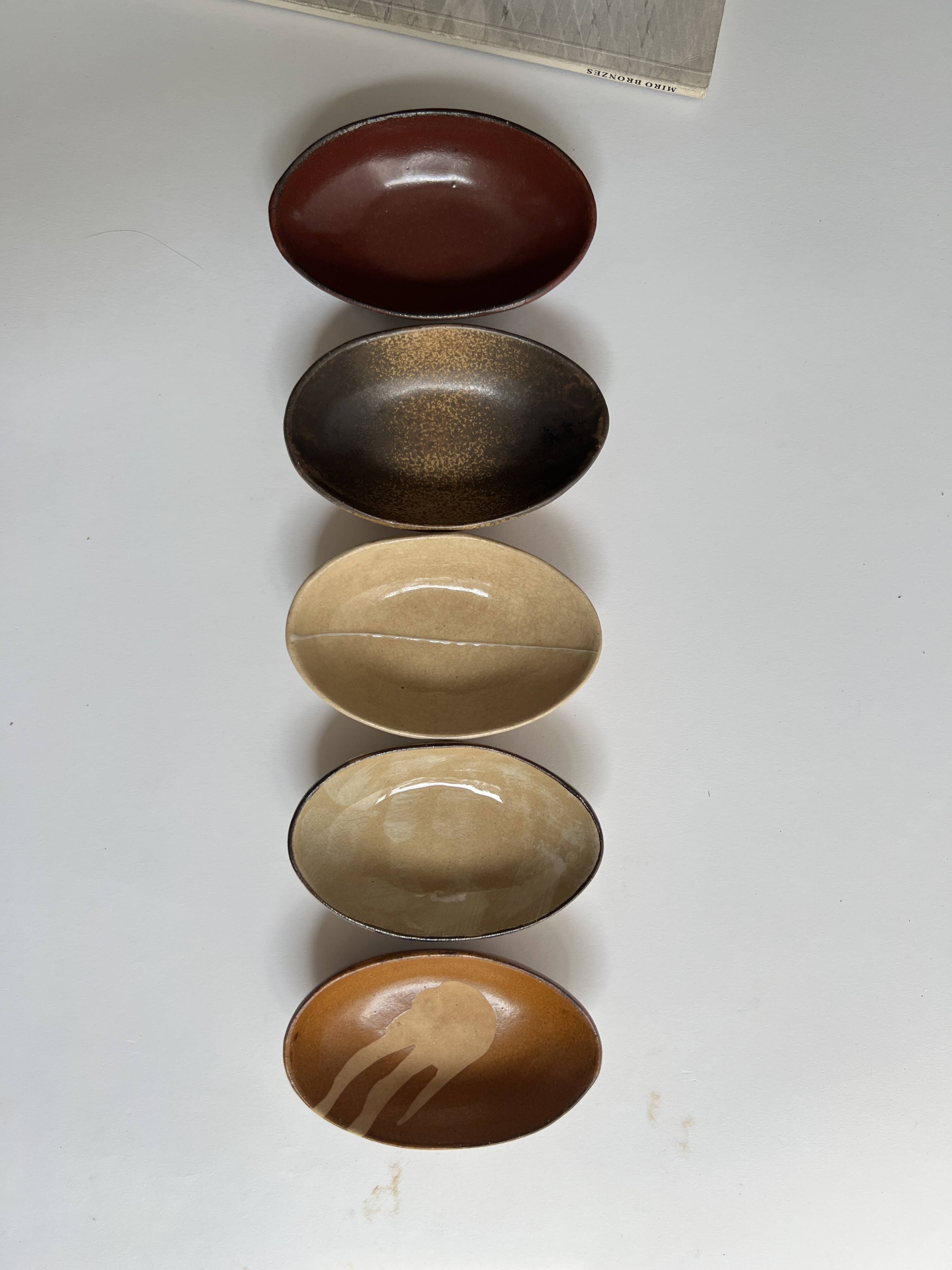 Set of 5 Japanese ceramic breakfast bowls