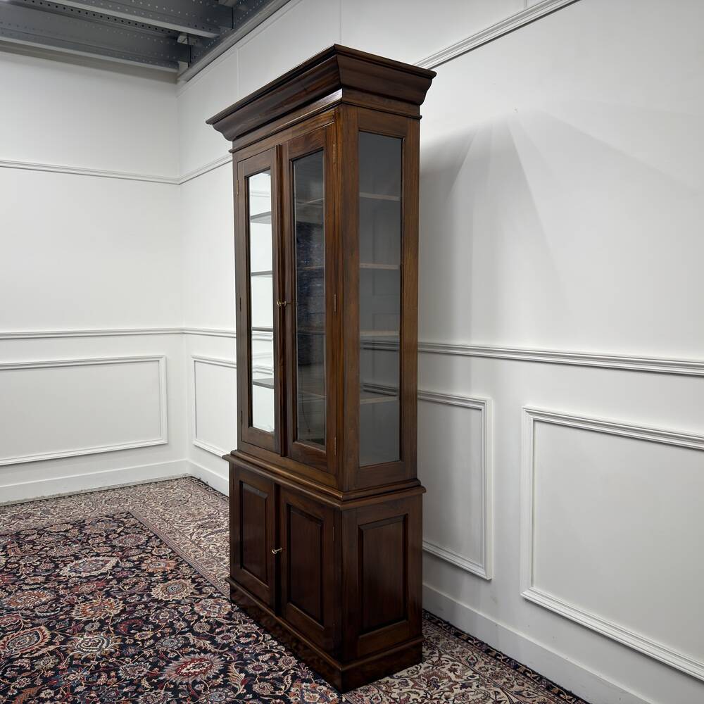 Classic English Bookcase with Glass Doors