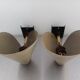 Pair of perforated metal horn wall lights