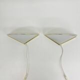 Set of Vintage Glass Wall Lamps with Gold Holder, 1970s