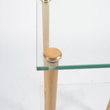 Selette en verre et laiton doré