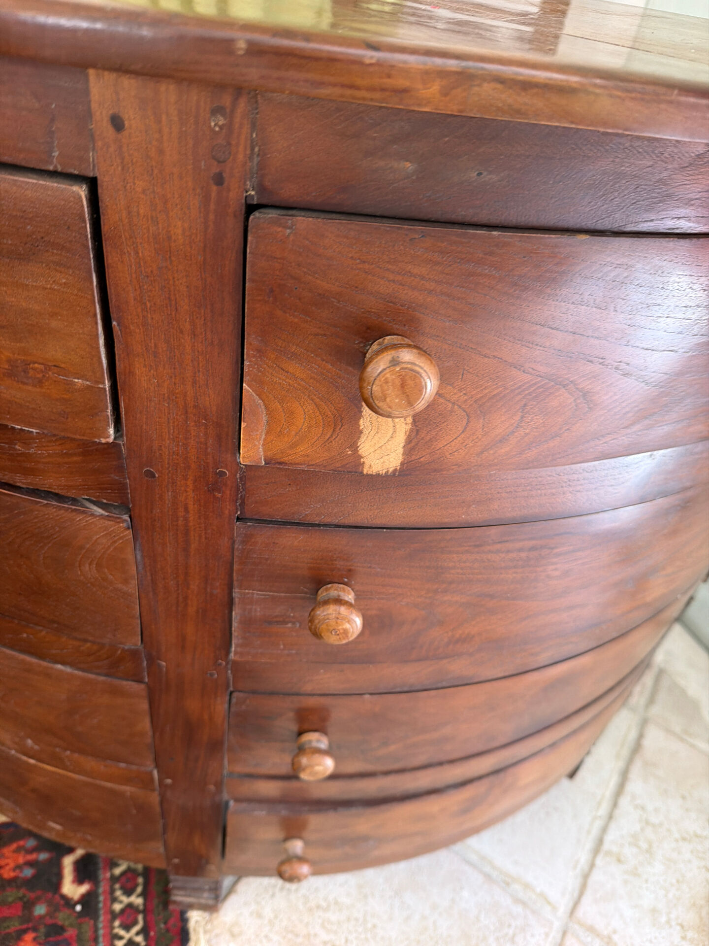 Art Deco work cabinet with 12 drawers in solid wood